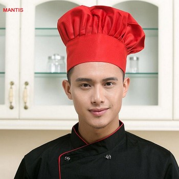 Mũ bếp vải hình nấm màu đỏ cho nhà hàng, quán cafe